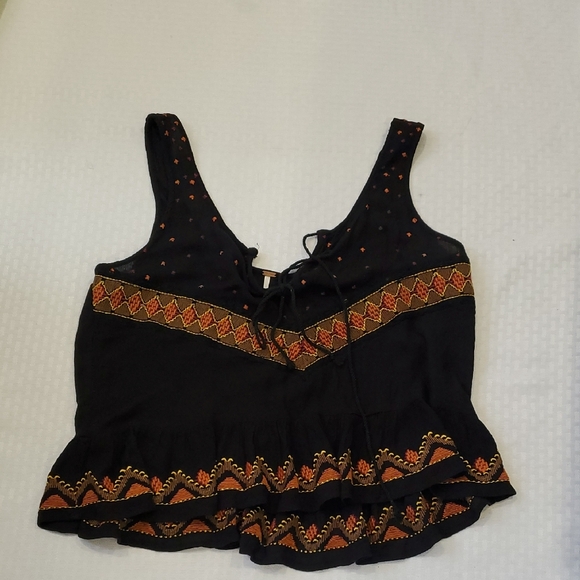 Free People Purple Embellished Tank Top with Tie Front - Picture 12 of 16